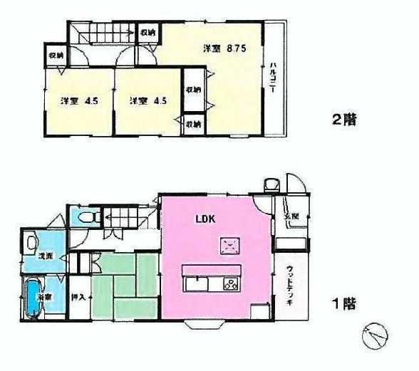 Floor plan. 25,900,000 yen, 4LDK, Land area 119.86 sq m , Building area 81.14 sq m