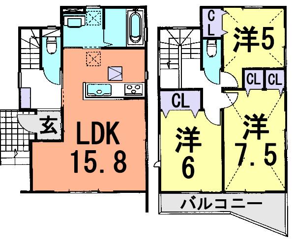 Floor plan. 22,800,000 yen, 3LDK, Land area 84 sq m , Building area 83.32 sq m