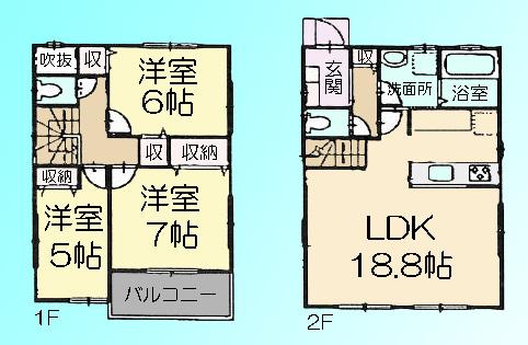 Floor plan. 34,800,000 yen, 3LDK, Land area 104.89 sq m , Building area 86.94 sq m