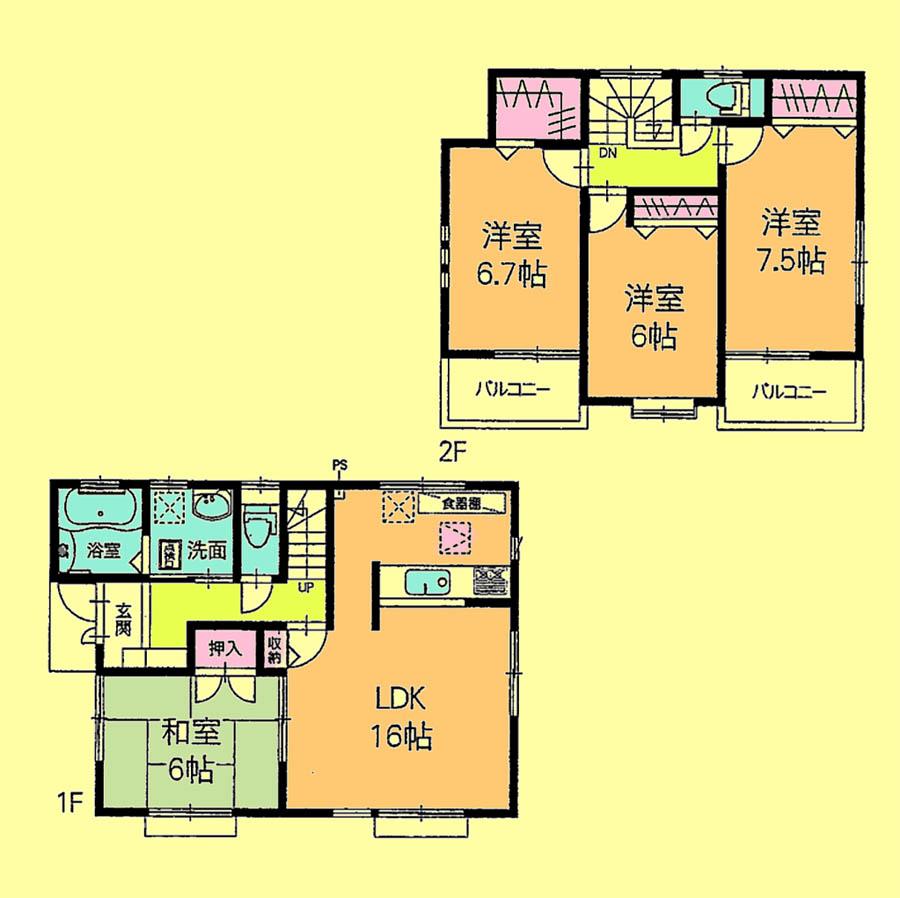Floor plan. Price 26,800,000 yen, 4LDK, Land area 112.68 sq m , Building area 99.77 sq m
