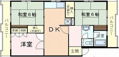 Floor plan. 3DK, Price 13.8 million yen, Occupied area 60.03 sq m , Balcony area 14.17 sq m