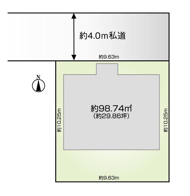 Compartment figure. Land price 17.7 million yen, Land area 98.74 sq m