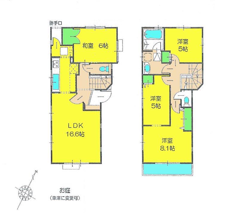 Floor plan. 37,800,000 yen, 4LDK, Land area 104.09 sq m , Building area 93.98 sq m ● is a floor plan that light is plugging! Ventilation is also good even though away the distance between the adjacent land!