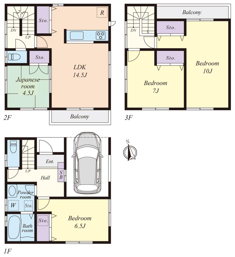 Floor plan. (1 Building), Price 35,800,000 yen, 4LDK, Land area 83.25 sq m , Building area 113.4 sq m