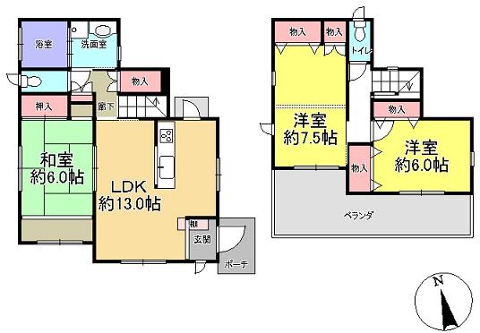 Floor plan. 42,800,000 yen, 3LDK, Land area 261.86 sq m , Building area 92.78 sq m