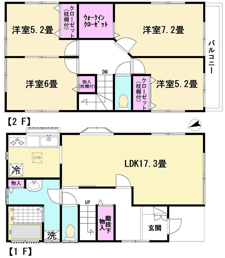 Floor plan. 29,800,000 yen, 4LDK, Land area 185.85 sq m , Building area 105.99 sq m