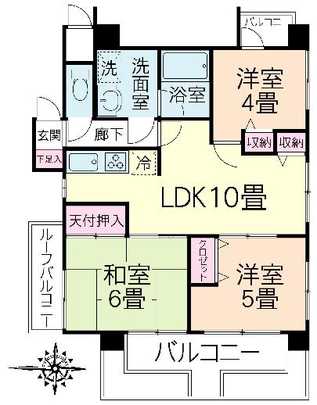 Floor plan. 3LDK, Price 14.8 million yen, Occupied area 56.46 sq m , Balcony area 7.15 sq m