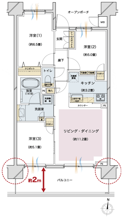Floor: 3LDK, occupied area: 65.96 sq m, Price: 34,020,000 yen, now on sale