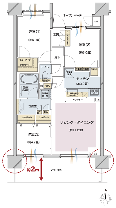 Floor: 3LDK + WIC, the occupied area: 65.96 sq m, Price: 34,230,000 yen, now on sale
