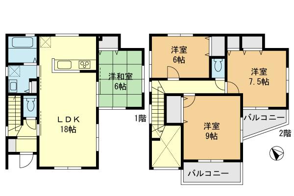 Floor plan. 26,800,000 yen, 4LDK, Land area 107 sq m , Building area 103.51 sq m