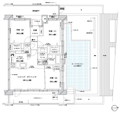 Floor: 3LDK + R + 2W, occupied area: 73 sq m