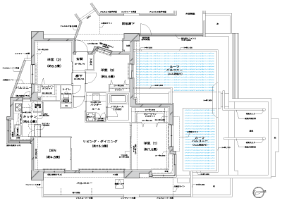 Floor: 3LDK + R + DEN + 2W, occupied area: 90.68 sq m