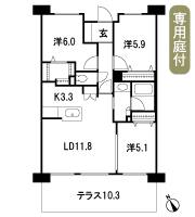 Floor: 3LDK + PG + T + W, the occupied area: 70.95 sq m