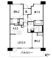 Floor: 3LDK + 2W, occupied area: 73 sq m