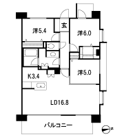 Floor: 3LDK + W, the area occupied: 80.5 sq m
