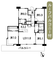 Floor: 4LDK + R + 2W, occupied area: 85.95 sq m