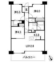 Floor: 3LDK + W, the occupied area: 72.11 sq m