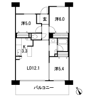 Floor: 3LDK, the area occupied: 68.1 sq m