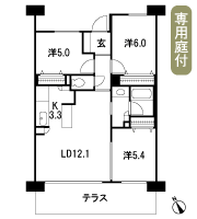 Floor: 3LDK + PG + T, the area occupied: 68.1 sq m