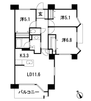 Floor: 3LDK + W, the occupied area: 72.04 sq m