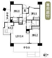 Floor: 3LDK + PG + T + W, the occupied area: 75.56 sq m