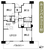 Floor: 3LDK + R + 2W, occupied area: 73 sq m