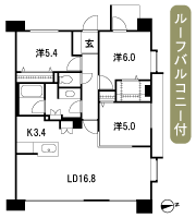 Floor: 3LDK + R + W, the area occupied: 80.5 sq m