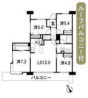Floor: 4LDK + R + W, the area occupied: 83.1 sq m