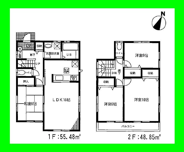 Floor plan. (Building 2), Price 28.5 million yen, 4LDK, Land area 130.26 sq m , Building area 104.33 sq m