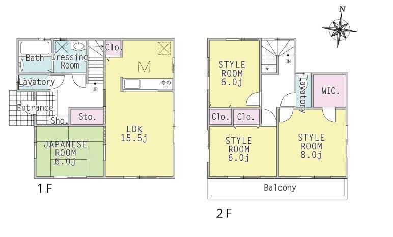 Floor plan. (1 Building), Price 29,800,000 yen, 4LDK, Land area 115.62 sq m , Building area 103.5 sq m