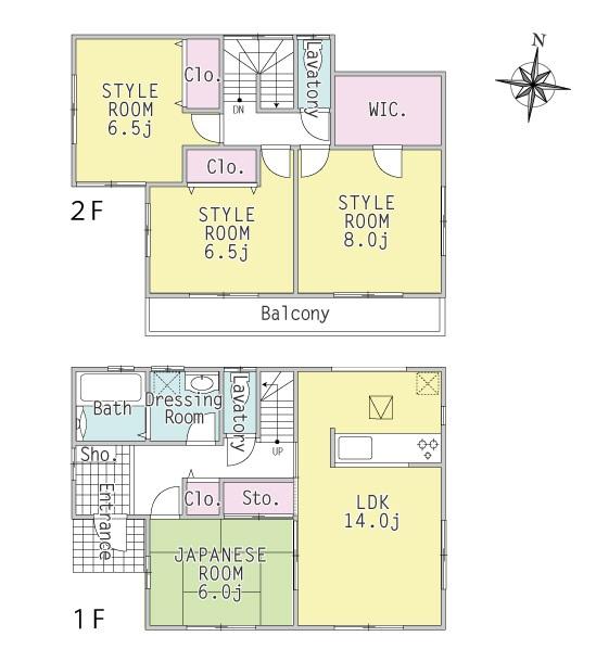 Floor plan. (6 Building), Price 26,800,000 yen, 4LDK, Land area 134.08 sq m , Building area 103.5 sq m