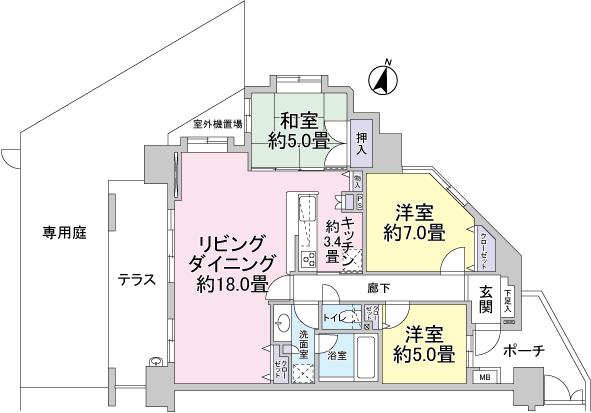 Floor plan. 3LDK, Price 29,800,000 yen, Occupied area 85.83 sq m
