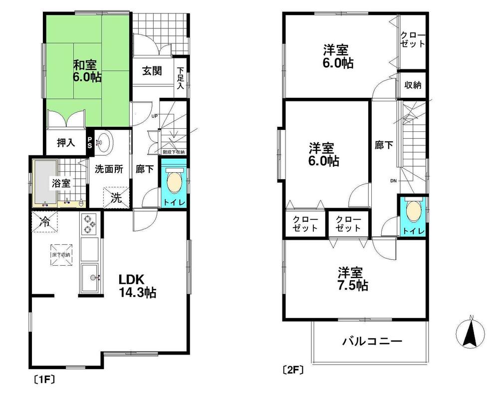 Floor plan. 28.8 million yen, 4LDK, Land area 125.31 sq m , Building area 96.67 sq m