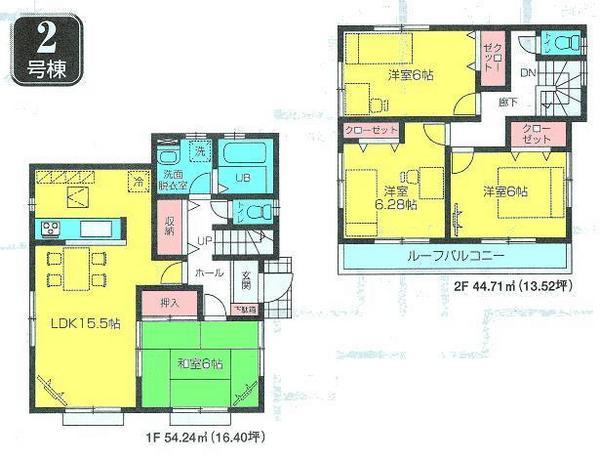 Floor plan. 19,800,000 yen, 4LDK, Land area 124.89 sq m , Building area 98.95 sq m is a good floor plan of the total room 6 quires more usability