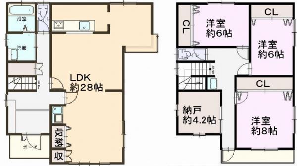 Floor plan. 24,800,000 yen, 3LDK+S, Land area 164.72 sq m , Building area 134.24 sq m