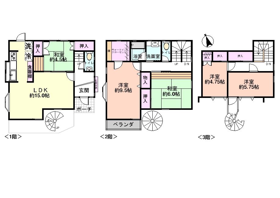 Floor plan. 44,800,000 yen, 5LDK, Land area 105.36 sq m , Building area 117.12 sq m