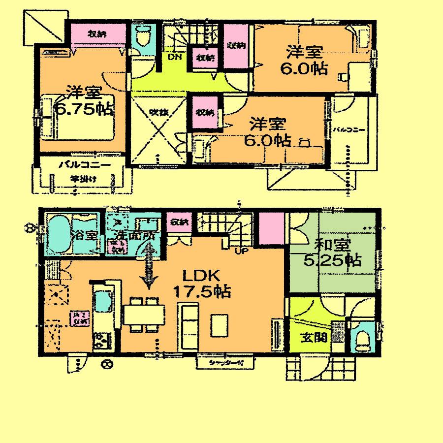 Floor plan. 32,900,000 yen, 4LDK, Land area 108.2 sq m , Building area 98.53 sq m located view in addition to this, It will be provided by the hope of design books, such as layout. 