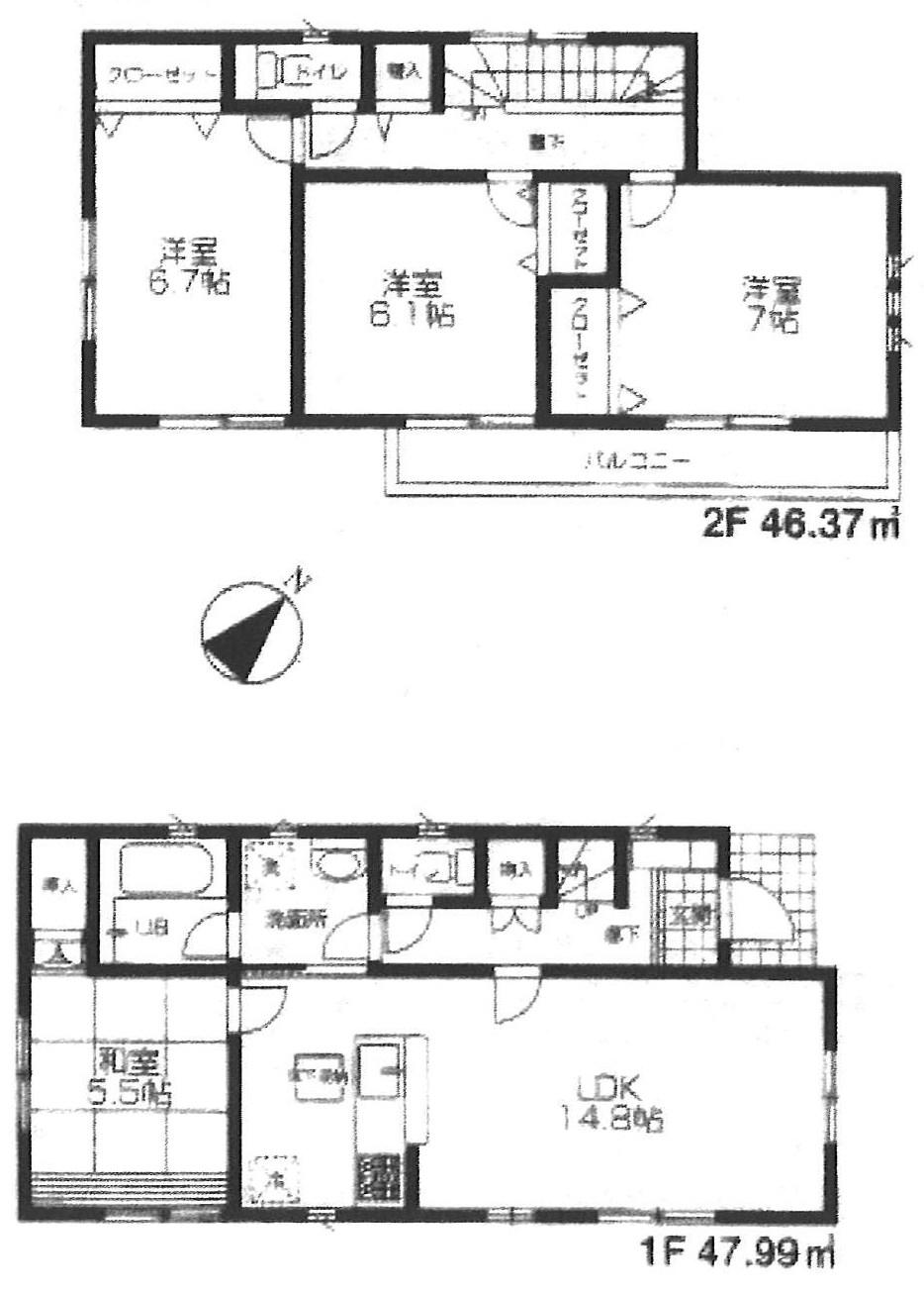 Floor plan. 29,800,000 yen, 4LDK, Land area 100.1 sq m , Building area 94.36 sq m