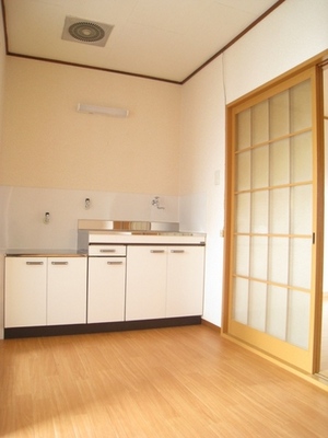 Kitchen. Two-burner gas stove can be installed