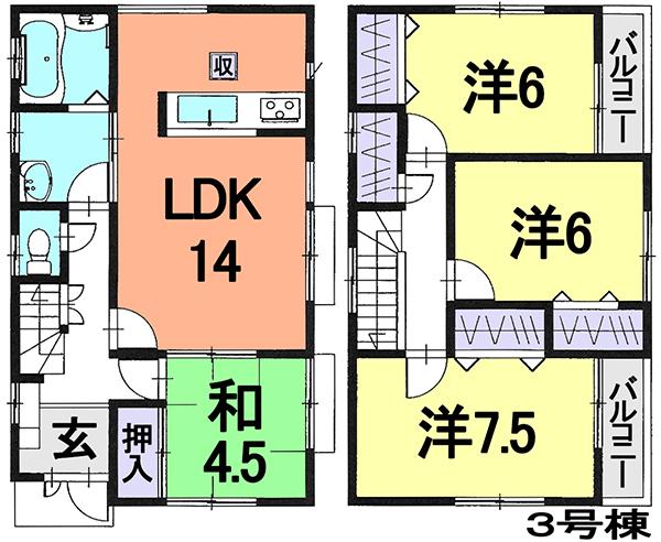 Floor plan. 20.8 million yen, 4LDK, Land area 120.65 sq m , Comfortable could live likely in the storage space of the building area 93.56 sq m lot