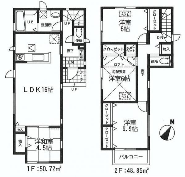 Floor plan. 24,800,000 yen, 4LDK, Land area 101.6 sq m , Building area 99.57 sq m