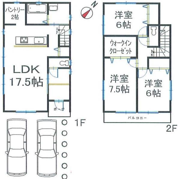 Building plan example (floor plan). Building plan: price 14500000 yen (tax included) Area 100.00m2