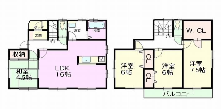 Floor plan. (1 Building), Price 27,800,000 yen, 4LDK, Land area 100.01 sq m , Building area 101.02 sq m