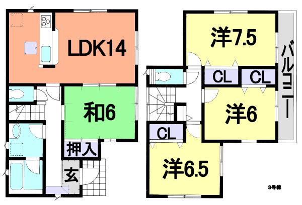 Floor plan. 30,800,000 yen, 4LDK, Land area 115.44 sq m , Comfortable could live likely in the storage space of the building area 99.63 sq m lot