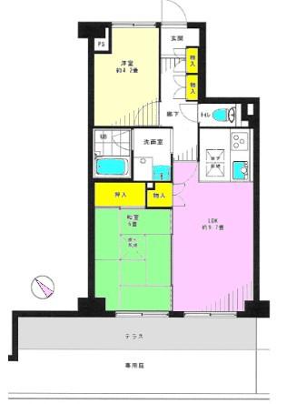 Floor plan. 2LDK, Price 10.8 million yen, Occupied area 50.38 sq m , Balcony area 6.16 sq m