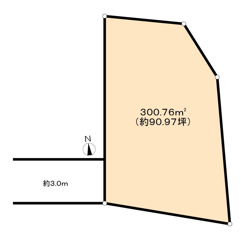Compartment figure. Land price 59,800,000 yen, Land area 300.76 sq m