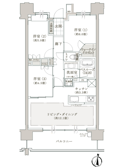 Floor: 3LDK + WIC, the occupied area: 68.02 sq m, Price: 45,800,000 yen, now on sale