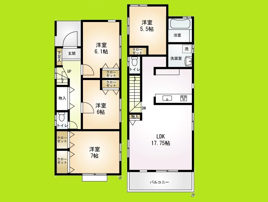 Floor plan. (A), Price 37,800,000 yen, 4LDK, Land area 103.63 sq m , Building area 96.47 sq m