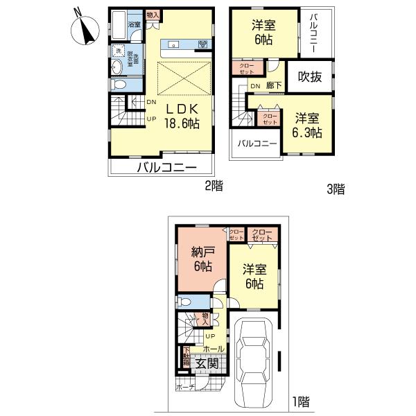 Floor plan. 41,800,000 yen, 3LDK, Land area 78.25 sq m , Building area 118.41 sq m