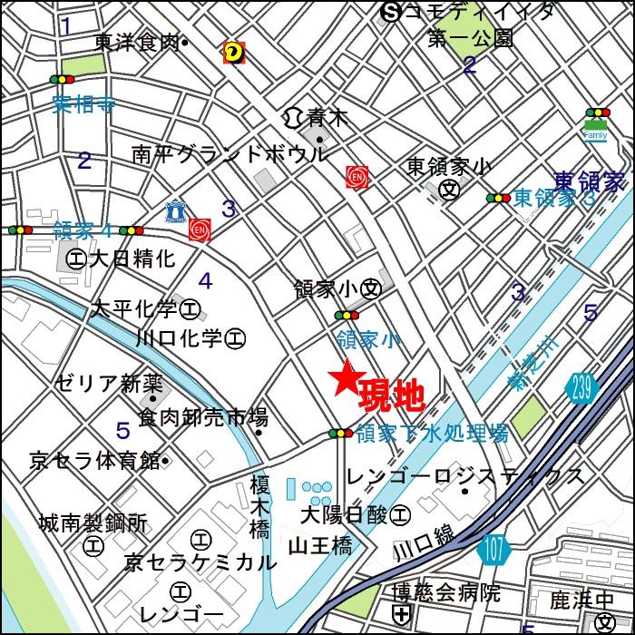Local guide map. Saitama high-speed rail, "Kawaguchi Motogo" station bus 8 minutes       "Ryoke elementary school back" Tomafu 5 minutes